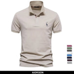 AIOPESON Brand Men's Polo Shirts Cotton Polo Shirts for Men Short Sleeve High Quantity Solid Polo Men New Summer Clothing