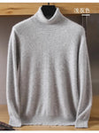 Men's 100% pure Mink velvet Cashmere Sweater High Lapels Pullovers Knitted Winter New Tops Long Sleeve High-End Jumpers