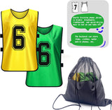 Sports Pinnies-Numbered Practice Vest Pennies for Soccer Basketball Jersey Bibs -Set of 12/Youth Adults Team