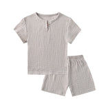 Summer Children Clothes Sets Linen Sports Clothes For Baby Girl Boy Clothing Sets T-shirts+Shorts 2 Piece Kids 1-6Years Clothing