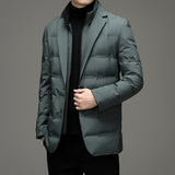 Top Grade Man Down Jacket 2023 New Arrival  Men Business Casual Classic Suit Collar 90% Gery Duck Down Coat Keep Warm parkas