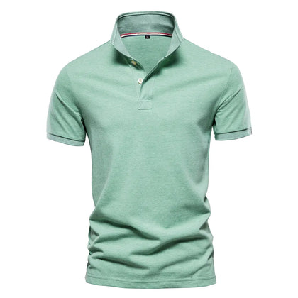 AIOPESON New Cotton Men's Polos Solid Color Classic Polo Shirt Men Short Sleeve Top Quality Casual Business Social Polo Men