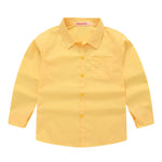 Spring Boys Shirts Casual Solid Child Shirts Big Kids School Blouse Red Tops Clothes 5-14Yrs Children Costumes Kids Boy Wear