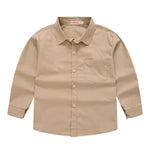 Spring Boys Shirts Casual Solid Child Shirts Big Kids School Blouse Red Tops Clothes 5-14Yrs Children Costumes Kids Boy Wear