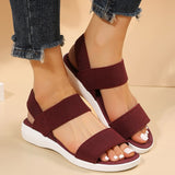 Women&#39;s Knit Elastic Cloth Wedge Sandals Slip On Lightweight Walking Sandals Women Plus Size Comfortable Summer Shoes Woman 2023