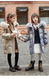 2023 Girl Winter Down Jacket Faux Fur Waterproof Hooded Long Girl Winter Outerwear Coat 5-16 Years Teenage Girl Parka Snowwear