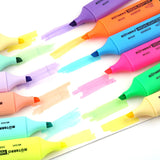 MOTARRO 12Pcs Pvc Box Markers Fluorescent Colors Tiny Highlighter Pen Chisel Tip Cute Kawaii Design for Writing Graffiti Drawing