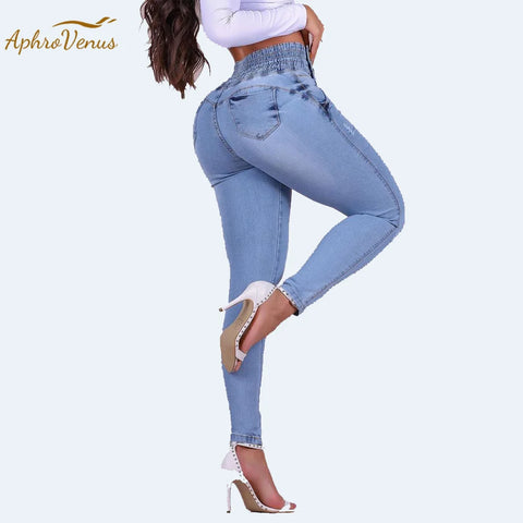 Women High Waist Slim Skinny Jeans Ladies Pencil Jean Trousers Bottom Straight Female Trouser Streetwear Stretch Skinny Trousers