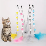 Pompom Cat Toys 1pcs Interactive Stick Feather Toys Kitten Teasing Durable  Playing Plush Ball Pet Supplies For Cat Exercise