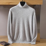 Men's 100% pure Mink velvet Cashmere Sweater High Lapels Pullovers Knitted Winter New Tops Long Sleeve High-End Jumpers