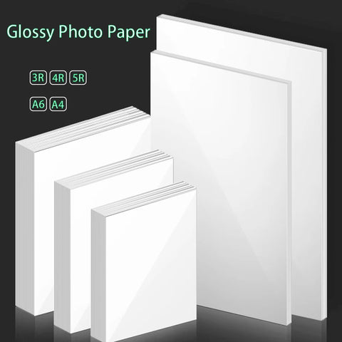 High Quality A4 3R 4R 5R A6 6 Inch Glossy Photo Paper 100/20sheets  High Gloss Quick Dry for Canon Epson HP Color Inkjet Printer