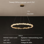 Nordic Modern Luxury Ceiling Chandelier Indoor Shop Restaurant Living Room Pendant Lighs Electroplating Halo LED Crystal Lamps