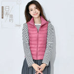 New 2024 Women Women Ultra Light Down Vests Slim Sleeveless Jacket Portable Girl Lightweight Windproof Waistcoat