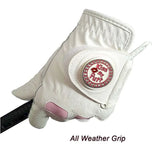 2 Pcs Cabretta Leather Golf Gloves Women with Bling Ball Marker Extra Grip Left Right Hand Pink Fit Ladies Girls Golfer