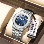 2023 New POEDAGAR Luxury Watch Business Waterproof Male Clock Luminous Date Stainless Steel Square Quartz Men Watch reloj hombre