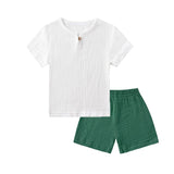 Summer Children Clothes Sets Linen Sports Clothes For Baby Girl Boy Clothing Sets T-shirts+Shorts 2 Piece Kids 1-6Years Clothing