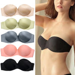 FINETOO Front Closure Sexy Push Up Bra Women Invisible Bras Underwear Lingerie For Female Brassiere Strapless Seamless Bralette