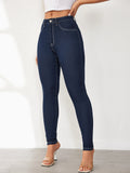 Women's Jeans 2024 Summer High Waisted Slimming and Tight Fitting Large Size Buttocks Lifting Small Leg Jeans for Women