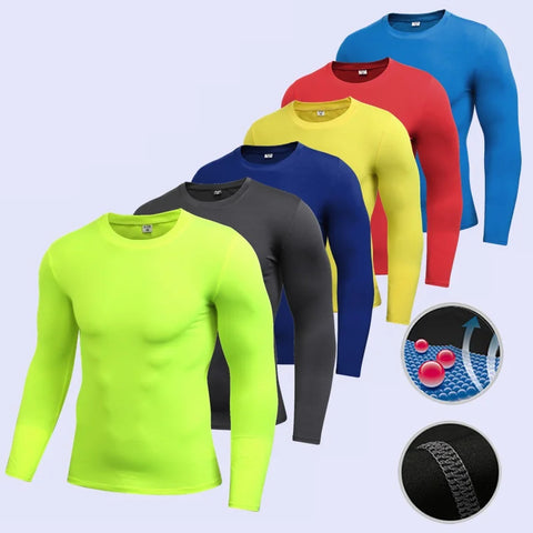 Men Compression Running T-Shirt Fitness Tight Long Sleeve Sport T-shirt Training Jogging Shirts Gym Sportswear Quick Dry Clothes