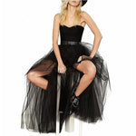 Women's Punk Skirt Female Gothic Tulle Skirt Long Skirt Ball Gown Black Mesh Shows Dance Party Skirts