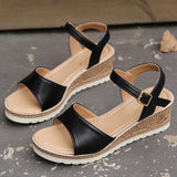 Lucyever Ankle Buckle Wedges Sandals for Women Summer 2023 Patchwork Platform Sandles Woman Thick Sole Gladiator Sandalias Mujer