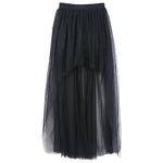 Women's Punk Skirt Female Gothic Tulle Skirt Long Skirt Ball Gown Black Mesh Shows Dance Party Skirts