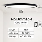 50CM Large Ceiling lamp Smart APP/ Remote Control Dimmable for Bedroom 48W Ceiling Lights AC 110/220V led lights for Living room