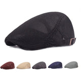 New Fashion Summer Men Hats Breathable Mesh Newsboy Caps Outdoor Sun Hats Flat Cap Adjustable Caps Gorras Berets for Father Gift