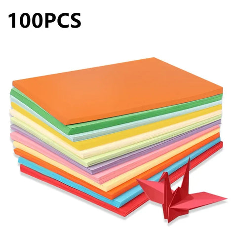 100Pcs Colored Art Origami A4 Colored Printer Paper Color Paper Decor 10 Assorted Colors Paper for Kids DIY Arts Crafts