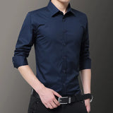 2023 New Plus Size 5xl 6XL 7XL Camisa Cmen's Slim Solid Color Long-sleeved Shirt Business Casual White Shirt Men's Brand Classic