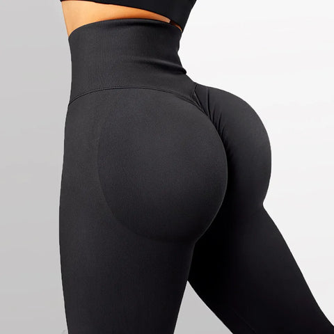 2023 Seamless Knitted Fitness GYM Pants Women's High Waist and Hips Tight Peach Buttocks High Waist Nude Yoga Pants