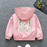 Girls' Jacket 2023 Autumn/Winter New Children's Hooded Coat Sequin Butterfly Zipper Jacket Children's Fashion Jacket