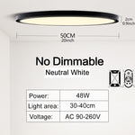 50CM Large Ceiling lamp Smart APP/ Remote Control Dimmable for Bedroom 48W Ceiling Lights AC 110/220V led lights for Living room