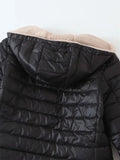 2023 Winter Mid-Length Hooded Cotton Jacket Women Autumn Lightweight Plush Lining Solid Ladies Parka Loose Female Zipper Outwear