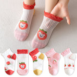 5 Pairs Children&#39;s Socks 0-12Years Kids Socks Spring Summer Baby Boys Girls Cotton Mesh Breathable Thin Soft Clothes Accessories