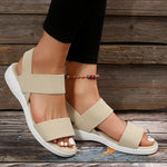 Women&#39;s Knit Elastic Cloth Wedge Sandals Slip On Lightweight Walking Sandals Women Plus Size Comfortable Summer Shoes Woman 2023