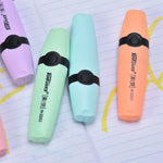 6 Pcs/set Highlighter Pastel Colors Chisel Tip Marker Pen Flat Single Head Light Color Oblique Drawing Fluorescent Pen Markers