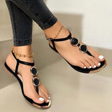 Gold Chain Sandals Buckle Flip Flops Flat With Casual Roman 2023 Summer Open Toe sandals Small Heel Daily Sandalies for Women