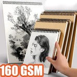 Art Sketchbook 160gsm 30 Sheets/60 Pages Drawing Watercolor Spiral Notebook For Sketching