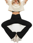 Flared Leggings Crossover Women's Yoga Pants Control Tummy High Waist Wide Leg Pants