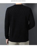 Spring Autumn 100% Pure Merino Wool Pullover Sweater Men O-neck Long-sleeve Cashmere Knitwear Female Clothing Grace