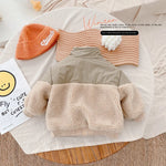 0-6Yrs Children Girls Laml Wool Stitching Coat Warm Autumn Girls Plus Velvet Jackets Winter Kids Clothing Outfits