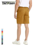 TACVASEN Summer Breathable Cotton Cargo Shorts Mens Casual Multi-pockets Twill Work Shorts Hiking Tactical Short Pants Outdoor