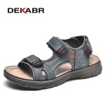 DEKABR Summer Sandals Men Lightweight Outdoor Beach Casual Shoes Genuine Leather Roman Walking Footwear Soft Slippers Sandalias