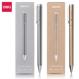 DELI Metal Sign Pen 0.5mm Gel Ink Pens Golden Silver Color Metallic Writing Pen Office Supplies