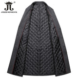 2022 Autumn and Winter Boutique Woolen Black Gray Classic Solid Color Thick Warm Men&#39;s Extra Long Wool Trench Coat Male Jacket