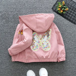 Girls' Jacket 2023 Autumn/Winter New Children's Hooded Coat Sequin Butterfly Zipper Jacket Children's Fashion Jacket