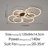 New Modern LED Chandelier Lighting For Living Study Bedroom Lamps Indoor Lighting Round Rings Foyer Lustre Chandeliers Luminaire