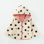 Children Jackets Girls Double Sided Outerwear Toddler Sport Coats Kids Hooded Clothing Spring Autumn Boys Polka Dot Trench Coat