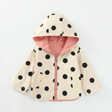 Children Jackets Girls Double Sided Outerwear Toddler Sport Coats Kids Hooded Clothing Spring Autumn Boys Polka Dot Trench Coat